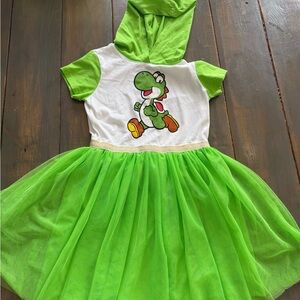 Yoshi girls dress 7/8 Green Dinosaur Kids Costume
